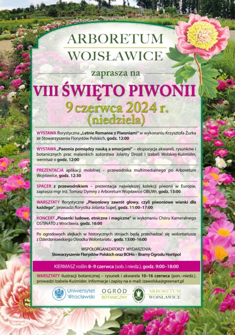 VIII Święto Piwonii w Arboretum Wojsławice